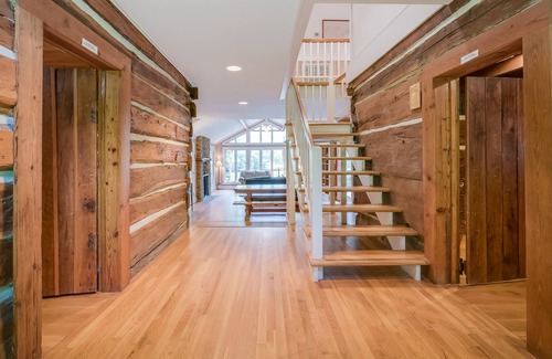Chattanooga House | Historic riverfront log cabin with washer/dryer, firepit, central AC