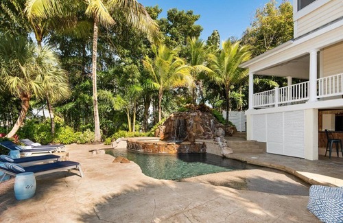 Fort Myers House | Historic Waterfront Home with 130' Private Beach, Dock, and Pool