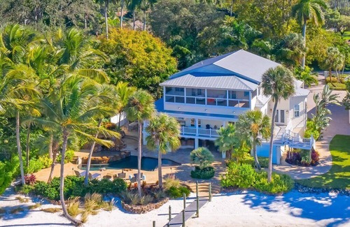 Fort Myers House | Historic Waterfront Home with 130' Private Beach, Dock, and Pool