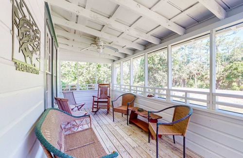 Indian Pass House | Home & casita with outdoor shower, screened-in porch, grill, & beach access