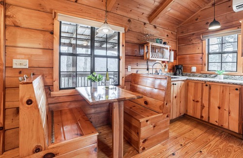 Hot Springs Cabin | Honeymoon Log Cabin w/Wooded Mountain Views