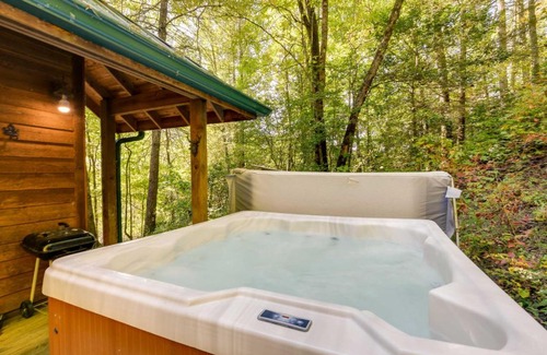 Asheville House | Hot Tub and Furnished Porch Balsam Grove Cabin