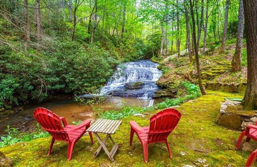 Brevard House | Hot Tub & Waterfall! Privacy, convenience, & private waterfall