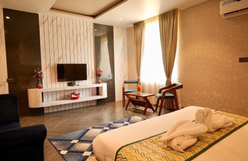 Chinnur Hotel | Hotel 777 Pushkar - with best mountain view ! swimming pool ! big parking ! lawn with bonfire ! lavish & luxury AC rooms ! top rated ! best selling ! prime location ! property of the year !