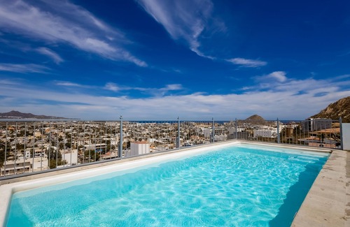 Downtown Cabo San Lucas Apartment | Hotel room with ocean-view rooftop infinity pool, AC, & gym - dog-friendly