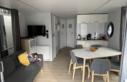 Schwerin Boat Rental | House Boat 'Hausboot Marieke Führerscheinfrei' with Lake View, Private Terrace and Wi-Fi