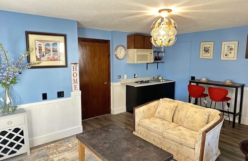 Biddeford Apartment | House dwelling that combines The bedroom kitchen and living area into one space