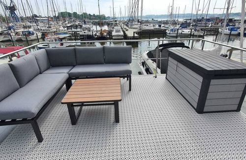 Schleswig Boat Rental | Houseboat Fjord Dory with bio-sauna and roof terrace in Schleswig