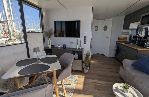 Wendtorf Boat Rental | Houseboat Fjord Stella with bio sauna and roof terrace in Wendtorf/Kiel Fjord