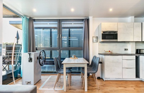 Oberhavel Boat Rental | Houseboat Joana with large sun terrace in Zehdenik