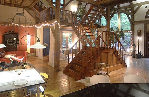 Warwick House | Hudson Valley designer home Midcentury Post Beam 50 acres Private