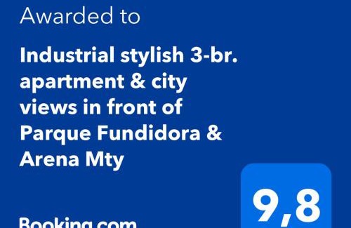 Monterrey Apartment | Industrial stylish 3-br. apartment & city views in front of Parque Fundidora & Arena Mty
