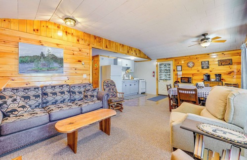 Inlet Cabin | Inlet Lakefront Home: Private Dock & Beach Access!