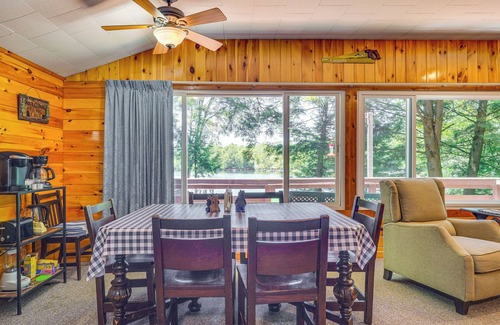 Inlet Cabin | Inlet Lakefront Home: Private Dock & Beach Access!