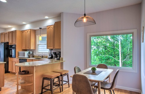 Weaverville House | Judah Lodge Stunning views with a cozy indoor fireplace and outdoor fire pit