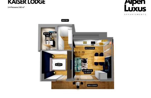 Erdberg Apartment | KAISER LODGE - Apartment with Access to Rooftop Pool & Underground Parking in Vienna, presented by AlpenLuxus