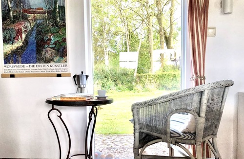 Dollrottfeld House | Kate am Barkenhof - terrace, field view, garden, open fireplace, shower