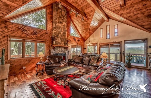 Ruidoso House | King Arthur's Castle is a dream cabin on a hill with hot tub.