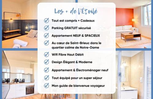Saint-Brieuc Apartment | L'Étoilé - Parking Gratuit, Confort & Design Chic