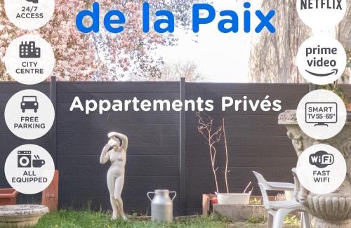 Verdun Apartment | L'Amour de la Paix - Centre-Ville - Jardin - Proche gare - TV65"PrimeVideo - Ambiance très chaleureuse - Parking gratuit sous-vidéo surveillance proche - Géré par Presta-Zen'Services