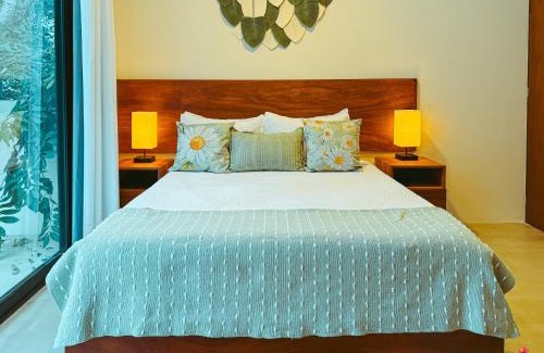 Ek Balam Village Apartment | La Linda Luxury Two Story Apartment Huge Terrace Next to the Pool