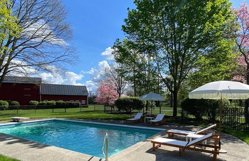 Lagrangeville House | LaGrange Farmhouse: Chic Hudson Valley Farmhouse w/ Pool, Hot tub, Gym, Ping Pong, Firepit