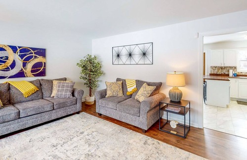 Portage House | Lake-view home with private hot tub, deck