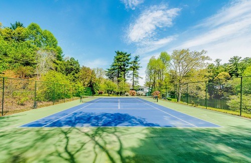 Flat Rock Condo | Lakefront corner condo with canoes, resort pool, tennis & firepit - dogs welcome