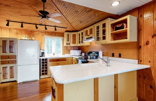 Naples Cabin | Lakefront home on Brandy Pond with firepit & gas fireplace - steps to beach