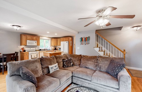 Windham House | Lakefront home on Sheldrake Cove with dock & firepit