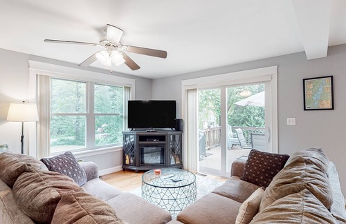 Windham House | Lakefront home on Sheldrake Cove with dock & firepit