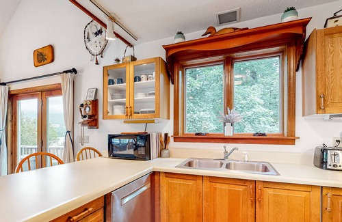 Barton House | Lakefront home with private dock, deck, grill, & great view