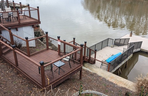 Southmont House | Lakefront Home with Saltwater Pool, Hot Tub, Firepit, Kayaks. Pet Friendly