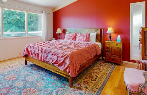 Ferndale House | Lakefront home with water views, large yard, furnished deck, grill, & fireplace