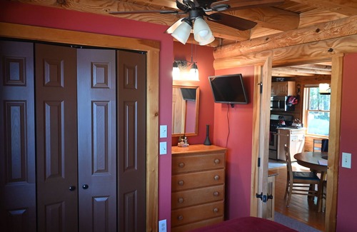 Bridgton Cabin | Lakefront Log Home 12 feet Away from Lake