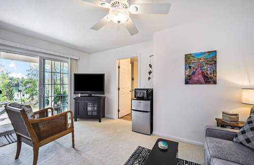 Empire Apartment | Lakefront studio with lake & beach views, deck, firepit, beach access, & WiFi