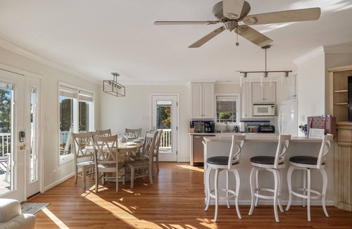 Barium Springs House | Lakefront w/private dock, hot tub, game room, boat house hangout