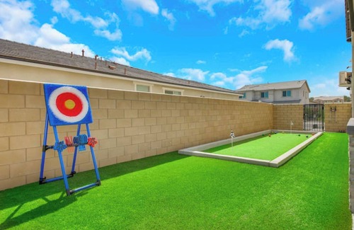 Coachella House | Large 7 Bdr + 9 beds, Huge GameRoom, Putting Green, Bocce, Pool & Spa, designer