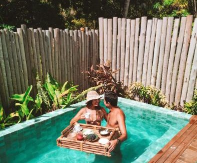 Marau Hotel | LAUS Bangalôs Experience - Piscina Privativa - Praia de Algodões - Península de Maraú - Bahia