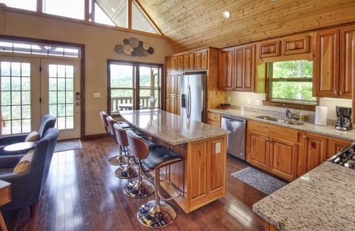 Sylva Cabin | Layers View- Luxury Home in River Community, Huge Views, Hot Tub, Great Fishing!