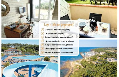 Bourgenay Apartment | "LE PETIT PARADIS" Appartement duplex, vue mer et port, 5 personnes, accès parc aquatique gratuit