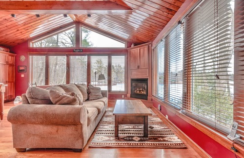 Barrington House | Light, airy, comfy, casual, wooded, lakefront home with private sandy beach