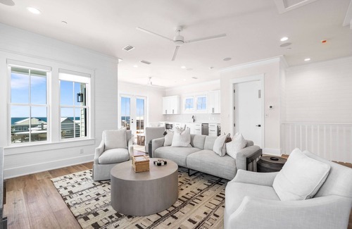 San Juan House | Loaded Designer Home with Gulf Views, One Minute to the Beach, Heated Private Po