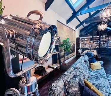 Douglas Apartment | Loft 11 Stunning LUXURY NYC Loft Style Interior Designed 2BD Apartment EXCELLENT CITY CENTRE LOCATION Mezzanine Cinema Room Designer Furniture AMAZING SPACE