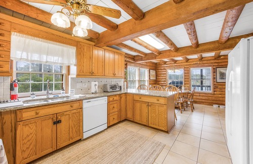 Mayhew Cabin | Log Cabin, 2-Story Dock, Mile Long Lake View!
