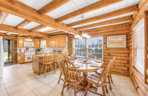 Mayhew Cabin | Log Cabin, 2-Story Dock, Mile Long Lake View!