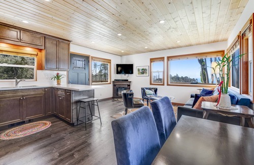 Gualala Cottage | Lower-level cottage with ocean views, fireplace, furnished deck, & internet