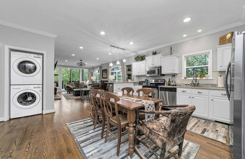 Lake Toxaway Condo | Lux 3Br Mtn Home with Incredible View of Falls and designer furnishings