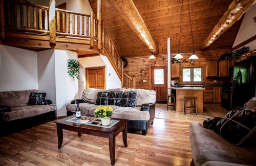 The Galena Territory House | Lux True Log Lakehouse - 100% Privacy, Walk to Lake, Jacuzzi, Fireplace- Enjoy!