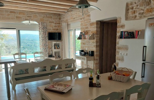 Kamilari Villa | Luxury, 2015 stone-built, 2 bedroom Villa with pool and sea view
